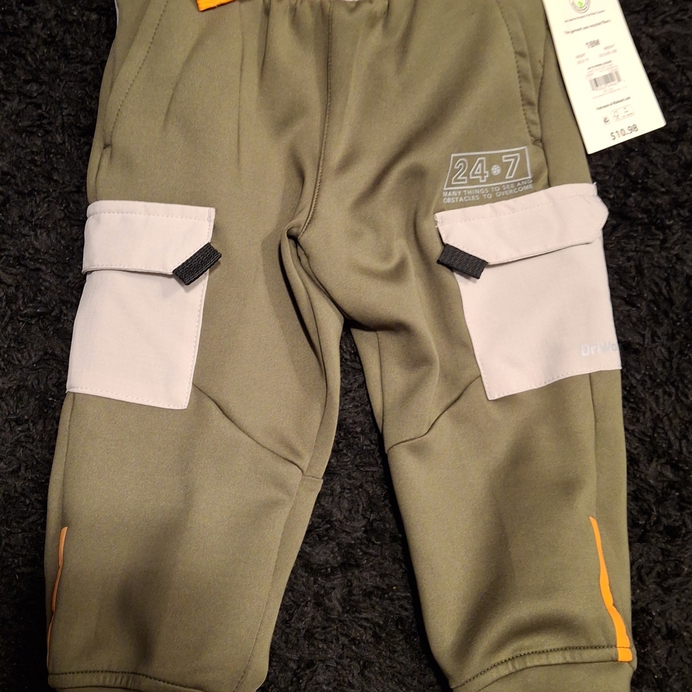 Athletic Works Kids Joggers - Olive and Tan